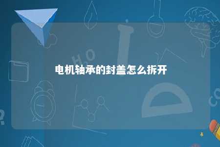 电机轴承的封盖怎么拆开 